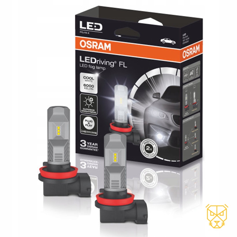 LED Pære H8 / H11 / H16 Osram LEDriving HL Gen2 6000K CoolWhite sett 2 stk. Geparden.no